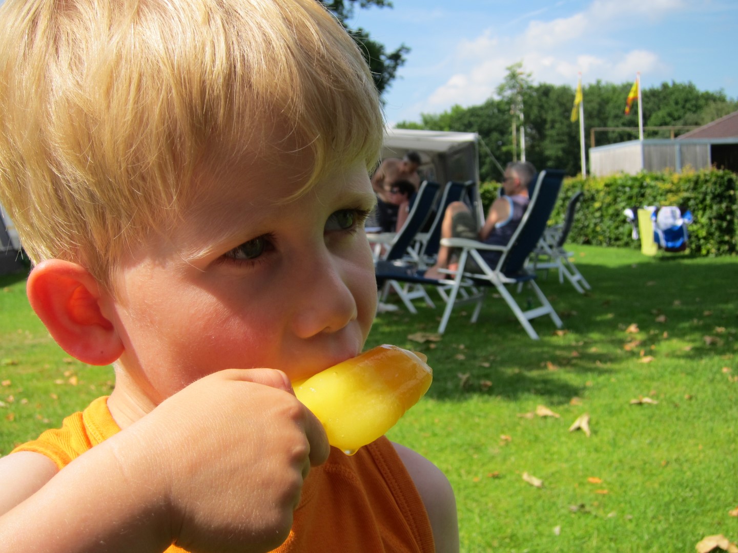 Zomer ijsje eten kinderen